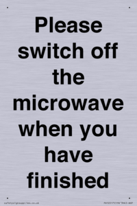 Please switch off the microwave when you have finished